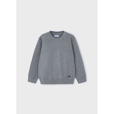 GREY KNIT SWEATER ROUND NECK LONG SLEEVE / 323-078