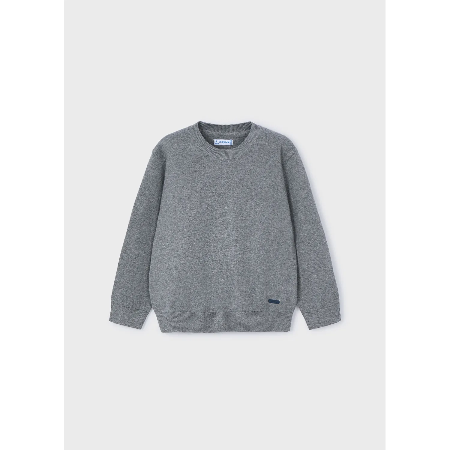 GREY KNIT SWEATER ROUND NECK LONG SLEEVE / 323-078