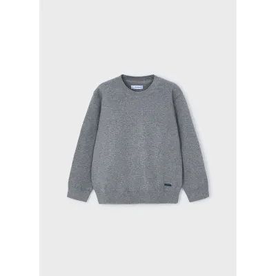 GREY KNIT SWEATER ROUND NECK LONG SLEEVE / 323-078