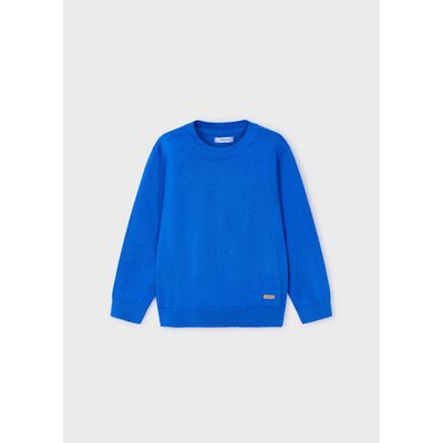 BLUE KNIT SWEATER LONG SLEEVE ROUND NECK / 323-077