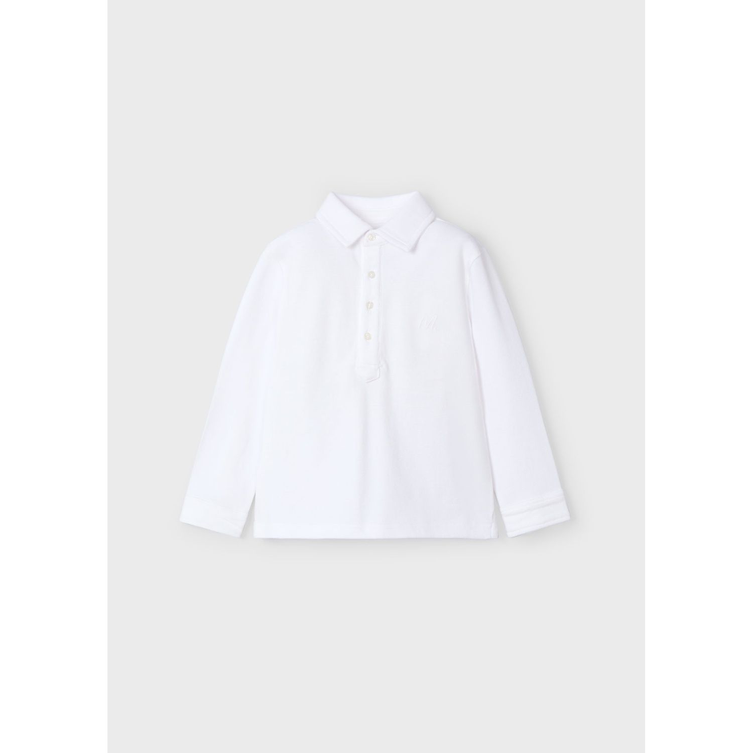 WHITE POLO TOP LONG SLEEVE / 4101-034
