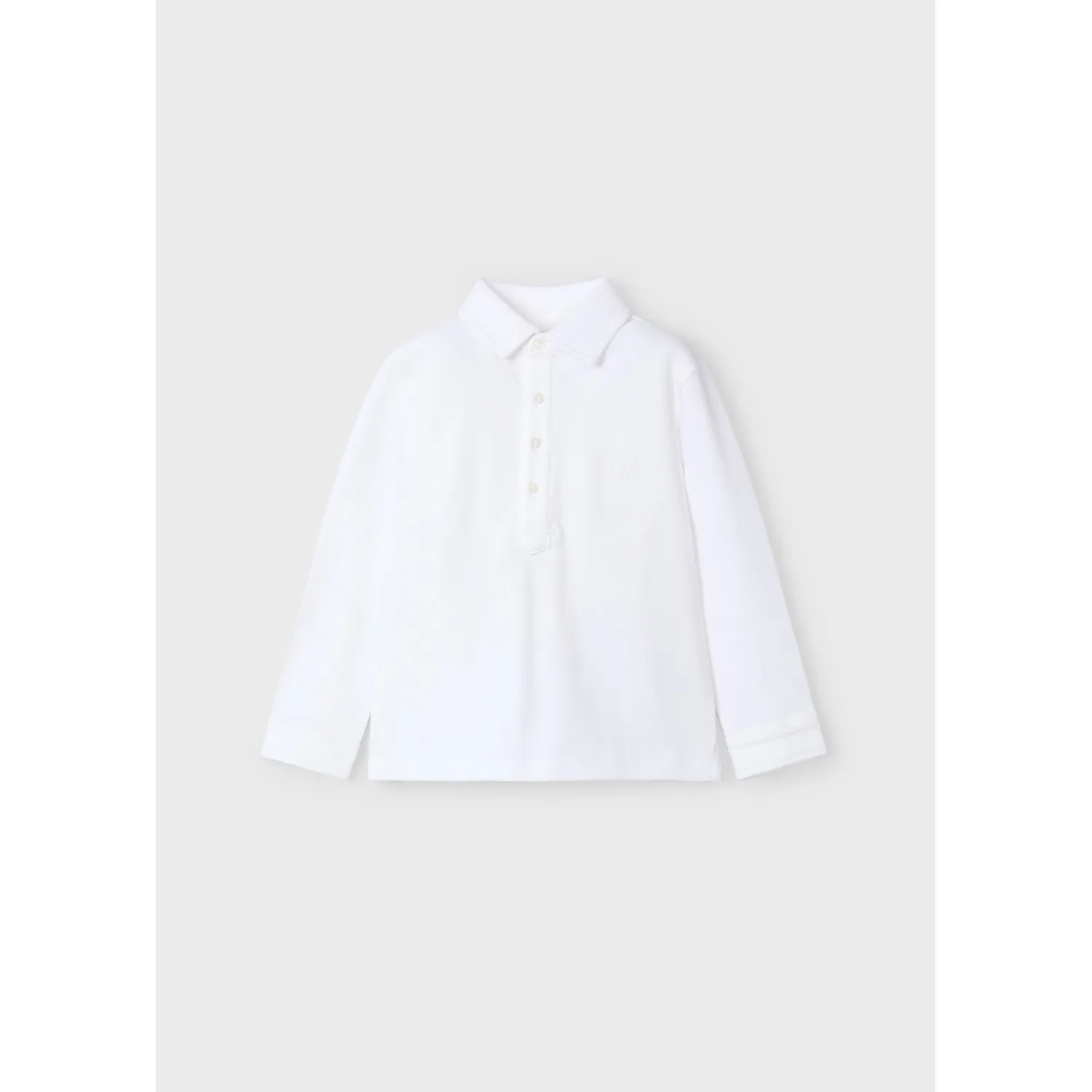WHITE POLO TOP LONG SLEEVE / 4101-034