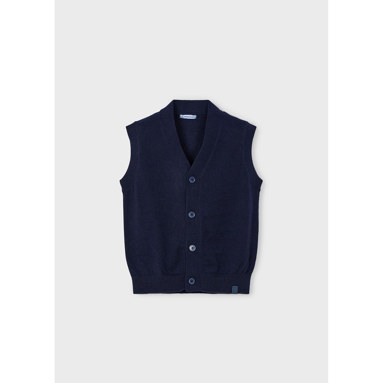 NAVY KNIT VEST VNECK 4BUTTON / 4345-066