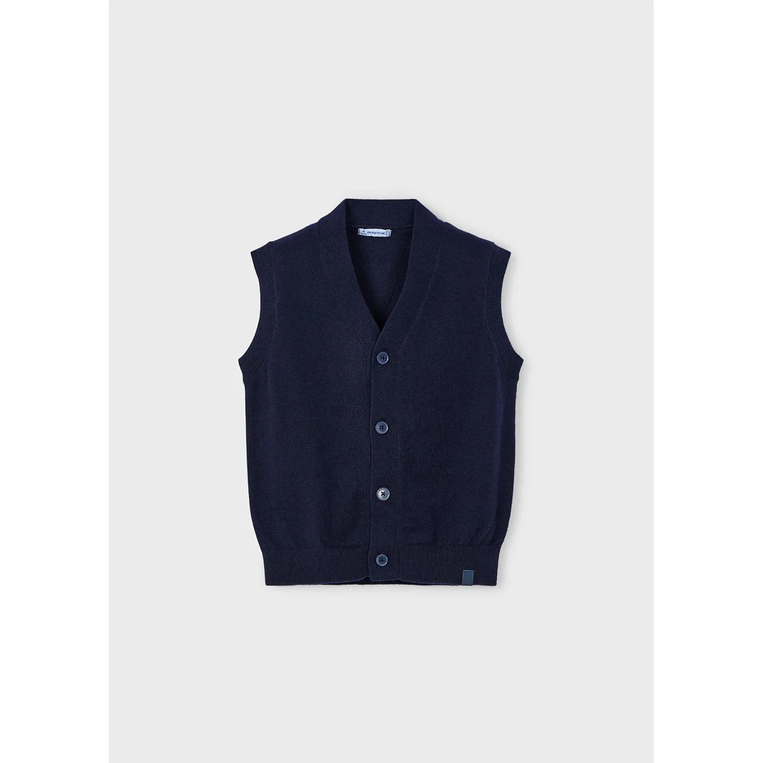 NAVY KNIT VEST VNECK 4BUTTON / 4345-066