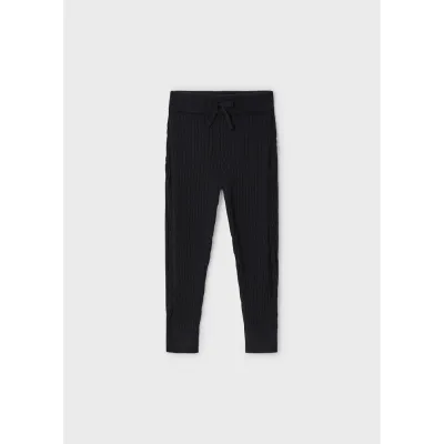 BLACK KNIT LEGGING RIBBED / 10812-057