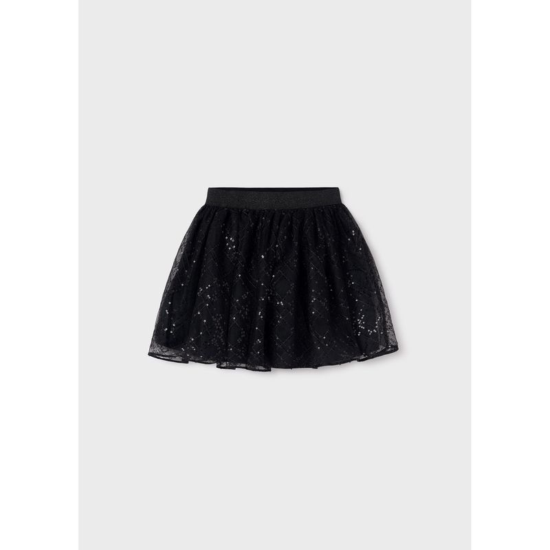 BLACK SEQUIN TULLE SKIRT / 7971-030