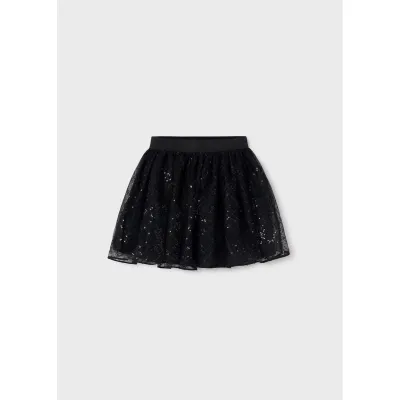BLACK SEQUIN TULLE SKIRT / 7971-030