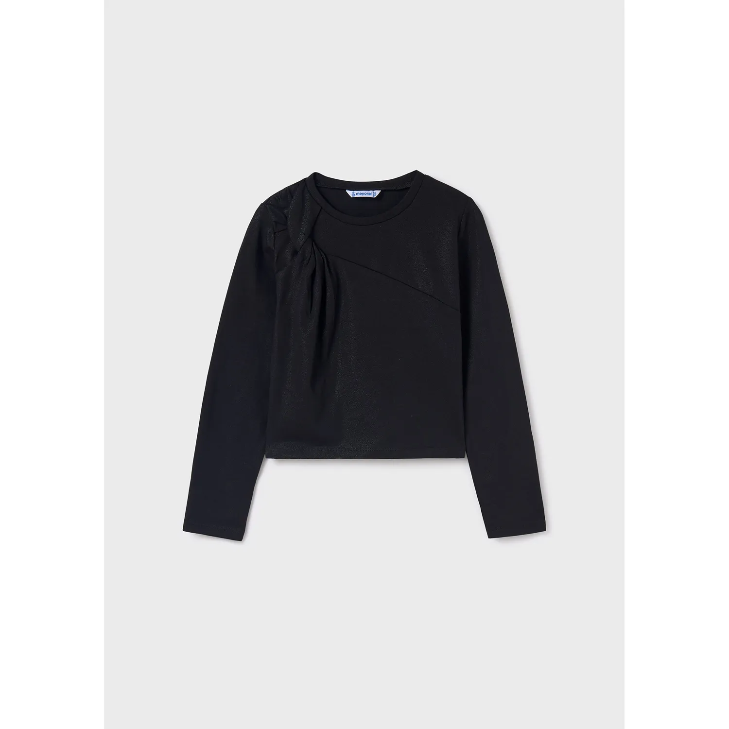 BLACK TSHIRT KNOTTED LONG SLEEVE / 7007-069