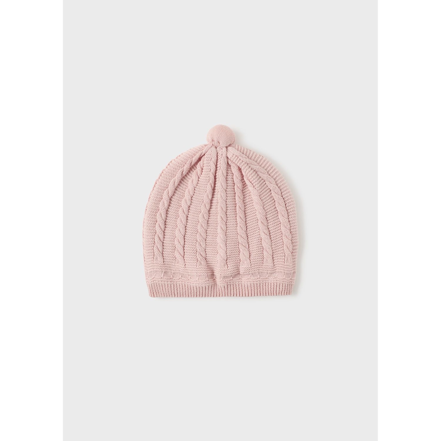ROSE PINK KNIT HAT CABLE STITCH / 9774-092