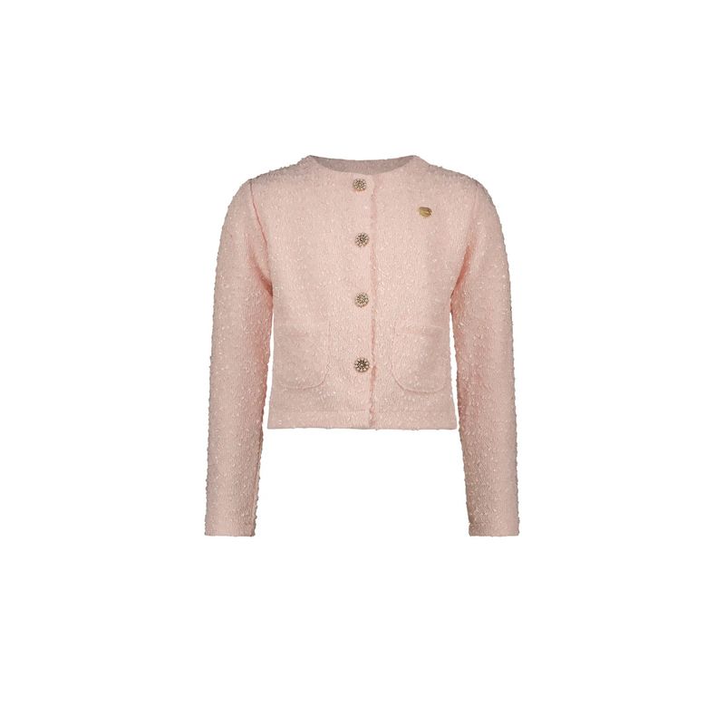 ROSE PINK KNIT JACKET GLITTER PEARL BUTTONS / C408-5115-201