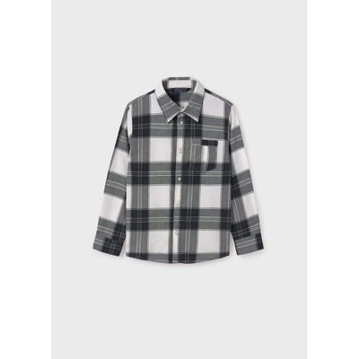 BLACK & WHITE PLAID SHIRT LONG SLEEVE / 7111-061