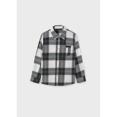 BLACK & WHITE PLAID SHIRT LONG SLEEVE / 7111-061