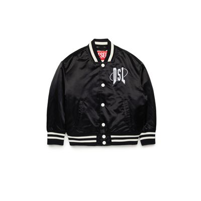 BLACK BOMBER JACKET WHITE DSL LOGO & STRIPES TRIM / J02185-OKKAM-K900