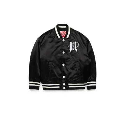 BLACK BOMBER JACKET WHITE DSL LOGO & STRIPES TRIM / J02185-OKKAM-K900