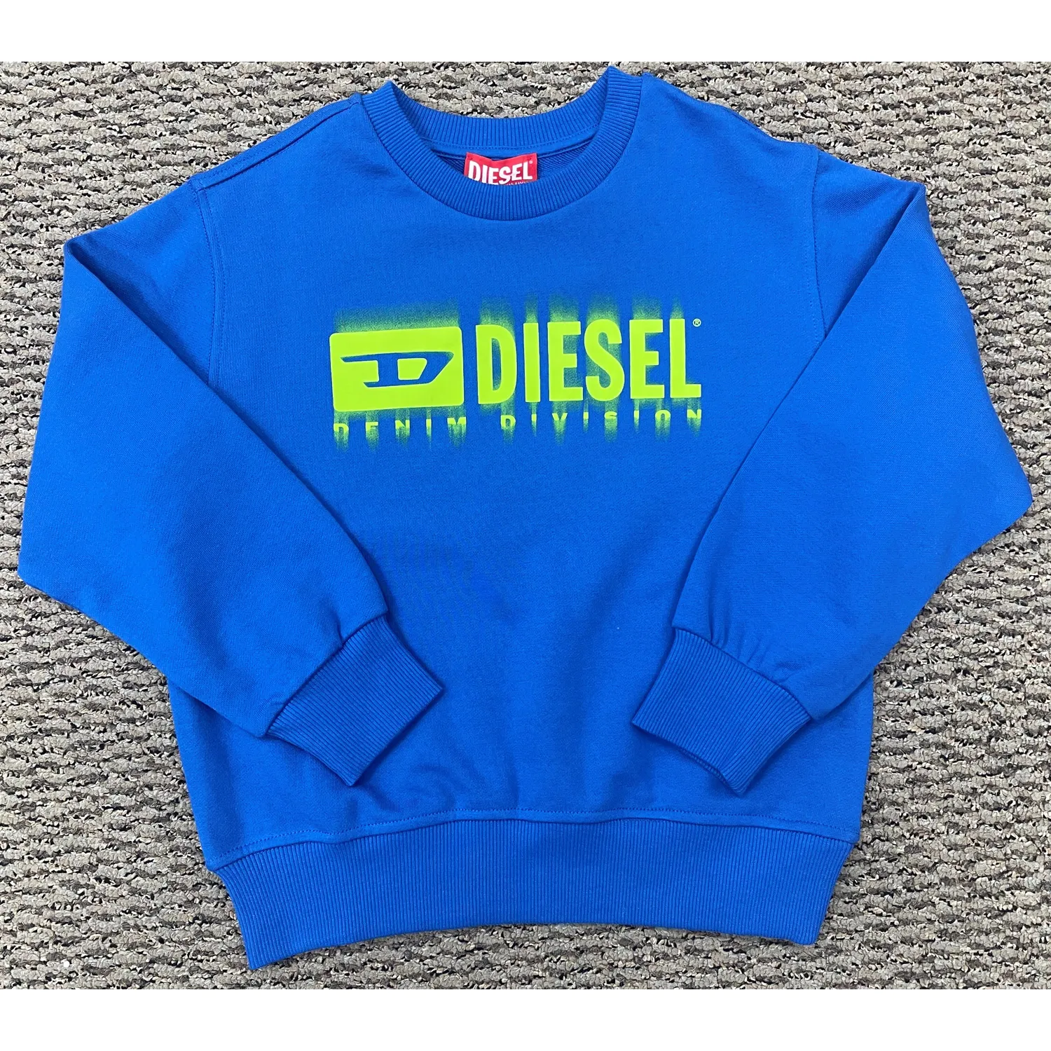 BLUE CREWNECK SWEATSHIRT GREEN DIESEL LOGO / J02040-KVAVF-K823