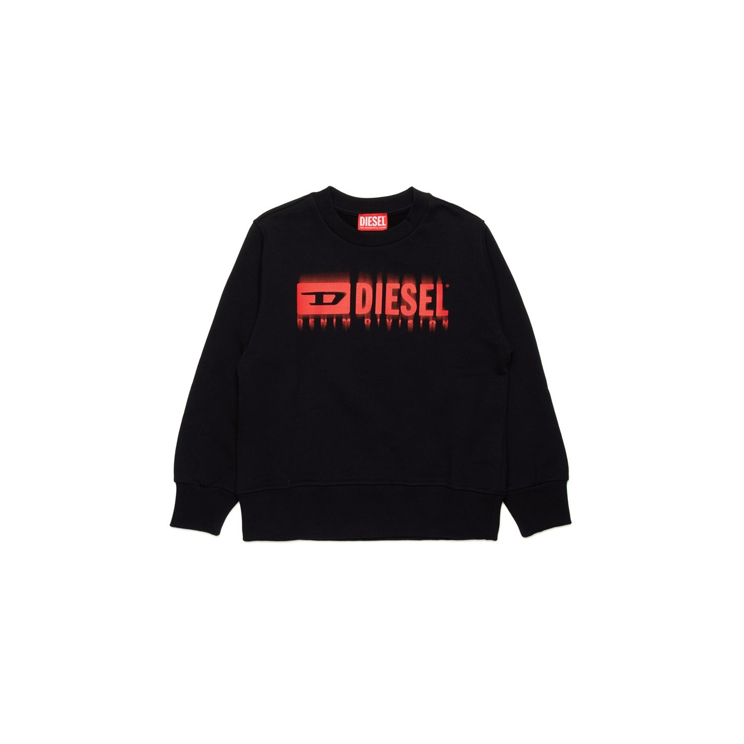 BLACK CREWNECK SWEATSHIRT RED DIESEL LOGO / J02040-KYAVK-K9002