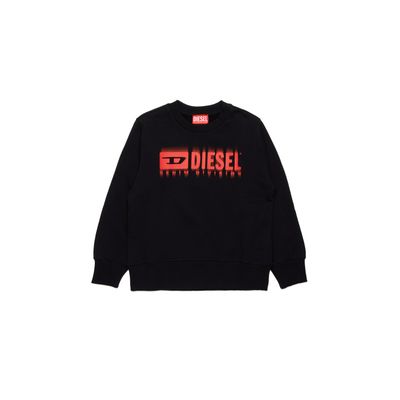 BLACK CREWNECK SWEATSHIRT RED DIESEL LOGO / J02040-KYAVK-K9002