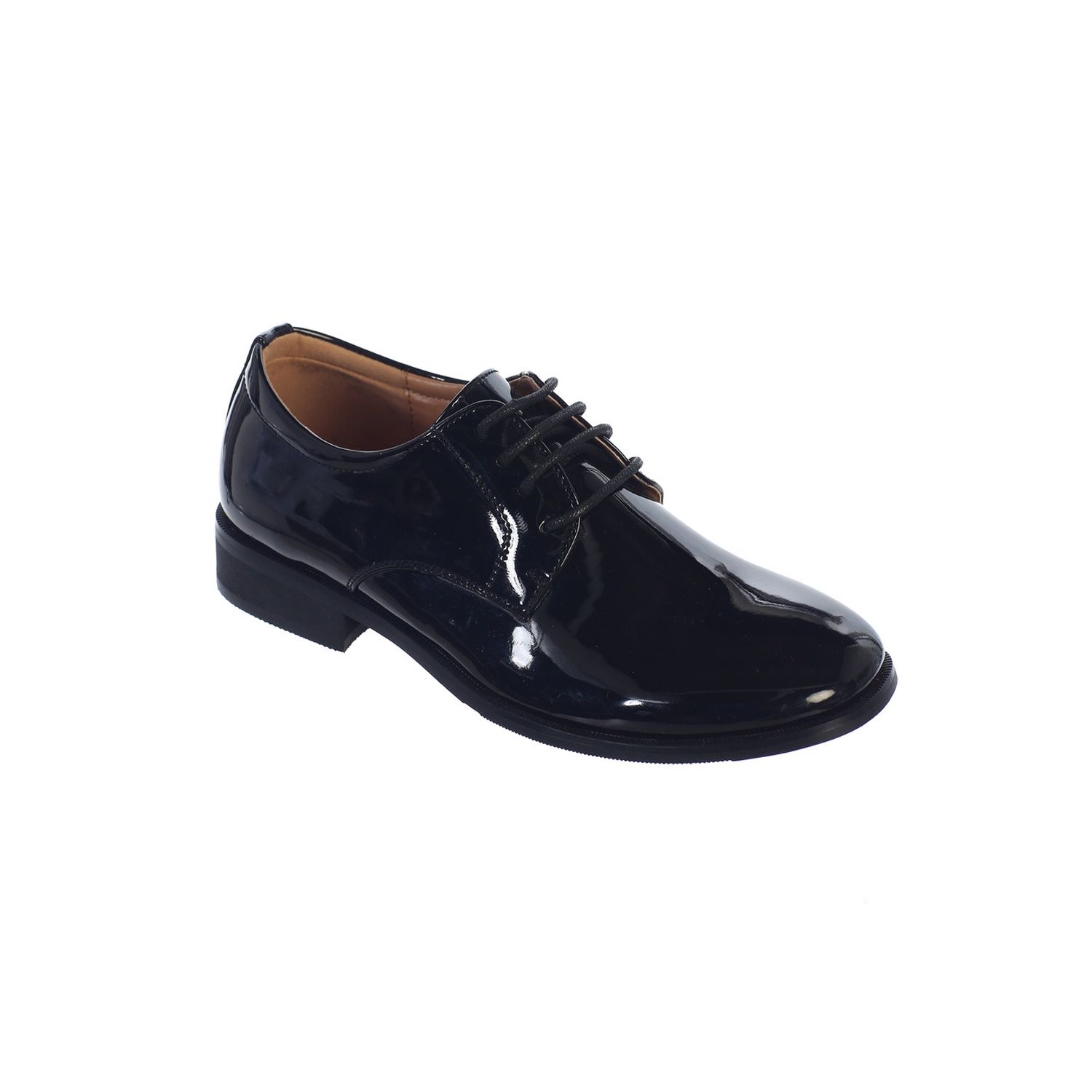 BLACK PATENT SHOE WITH LACES DRESSY BOY'S / TTS107
