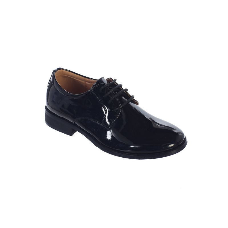 BLACK PATENT SHOE WITH LACES DRESSY BOY'S / TTS107