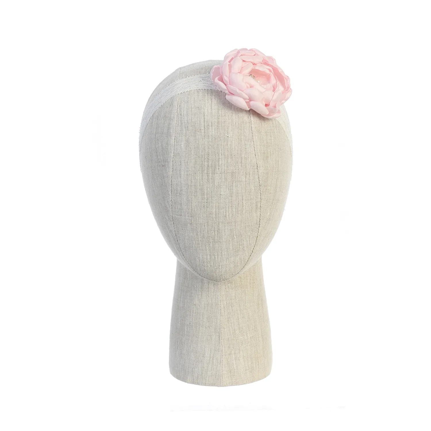 DUSTY ROSE LACE HEADBAND STRETCH SATIN FLOWER / 127 DUSTY ROSE LACE HEADBAND STRETCH SATIN FLOWER / 127