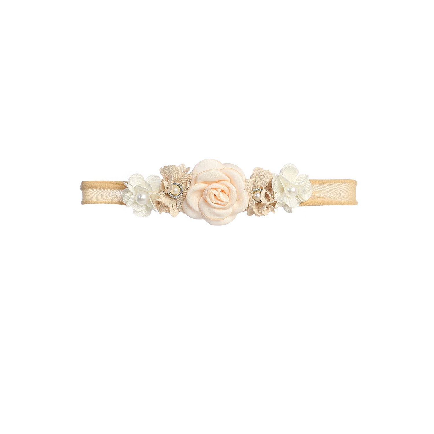 CHAMPAGNE FLORAL HEADBAND SOFT BABY / 142