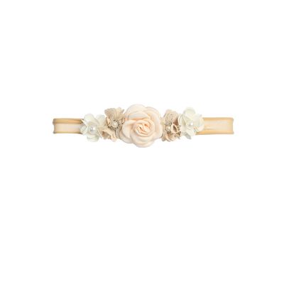 CHAMPAGNE FLORAL HEADBAND SOFT BABY / 142