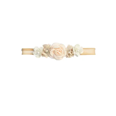 CHAMPAGNE FLORAL HEADBAND SOFT BABY / 142