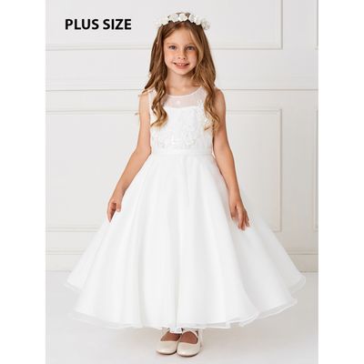 IVORY GOWN LACE BODICE ORGANZA SKIRT / 5813X
