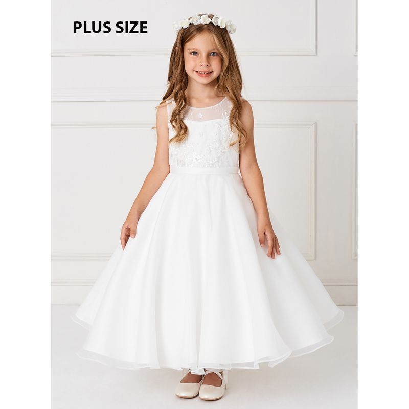 IVORY GOWN LACE BODICE ORGANZA SKIRT / 5813X