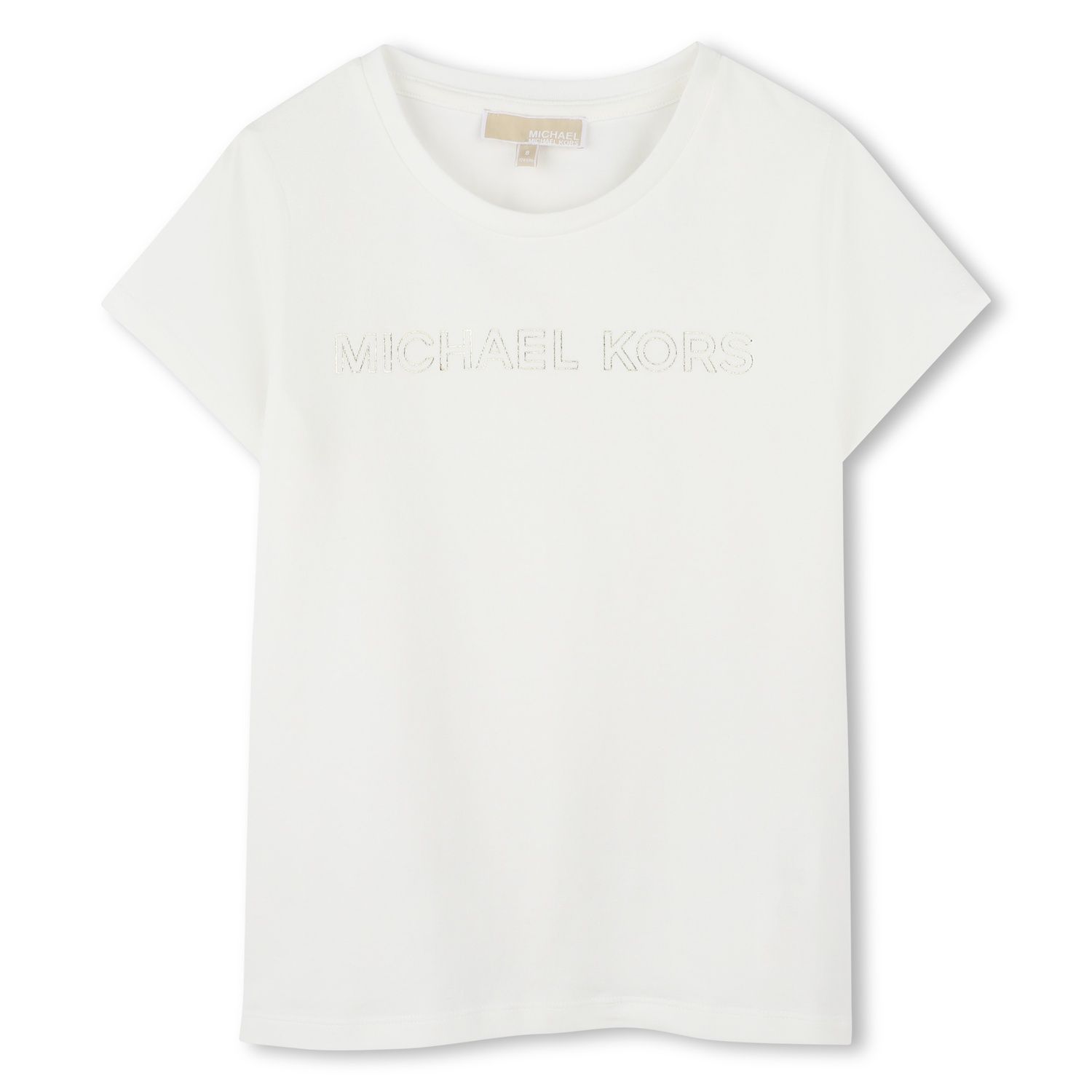OFF WHITE TSHIRT GOLD M.KORS LOGO SHORT SLEEVE / R30314-117