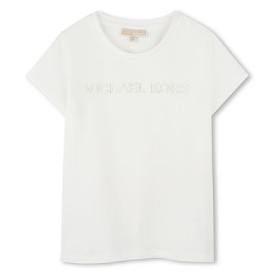OFF WHITE TSHIRT GOLD M.KORS LOGO SHORT SLEEVE / R30314-117