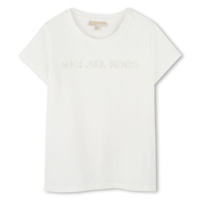 OFF WHITE TSHIRT GOLD M.KORS LOGO SHORT SLEEVE / R30314-117
