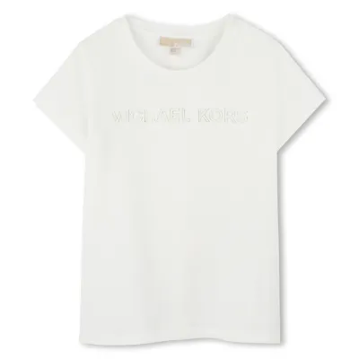 OFF WHITE TSHIRT GOLD M.KORS LOGO SHORT SLEEVE / R30314-117