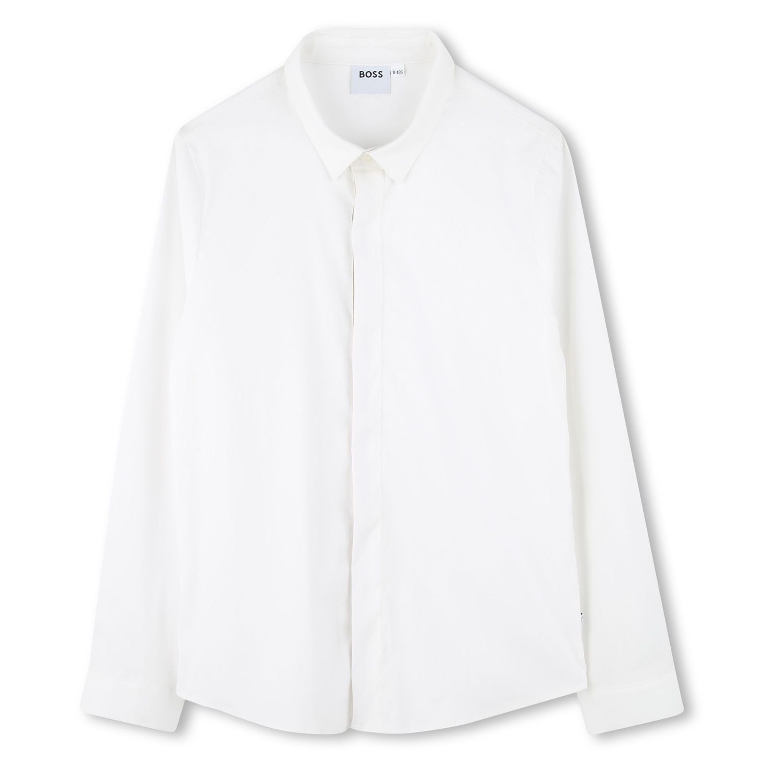WHITE SHIRT LONG SLEEVE BUTTON PLACKET FRONT / J52010-10P