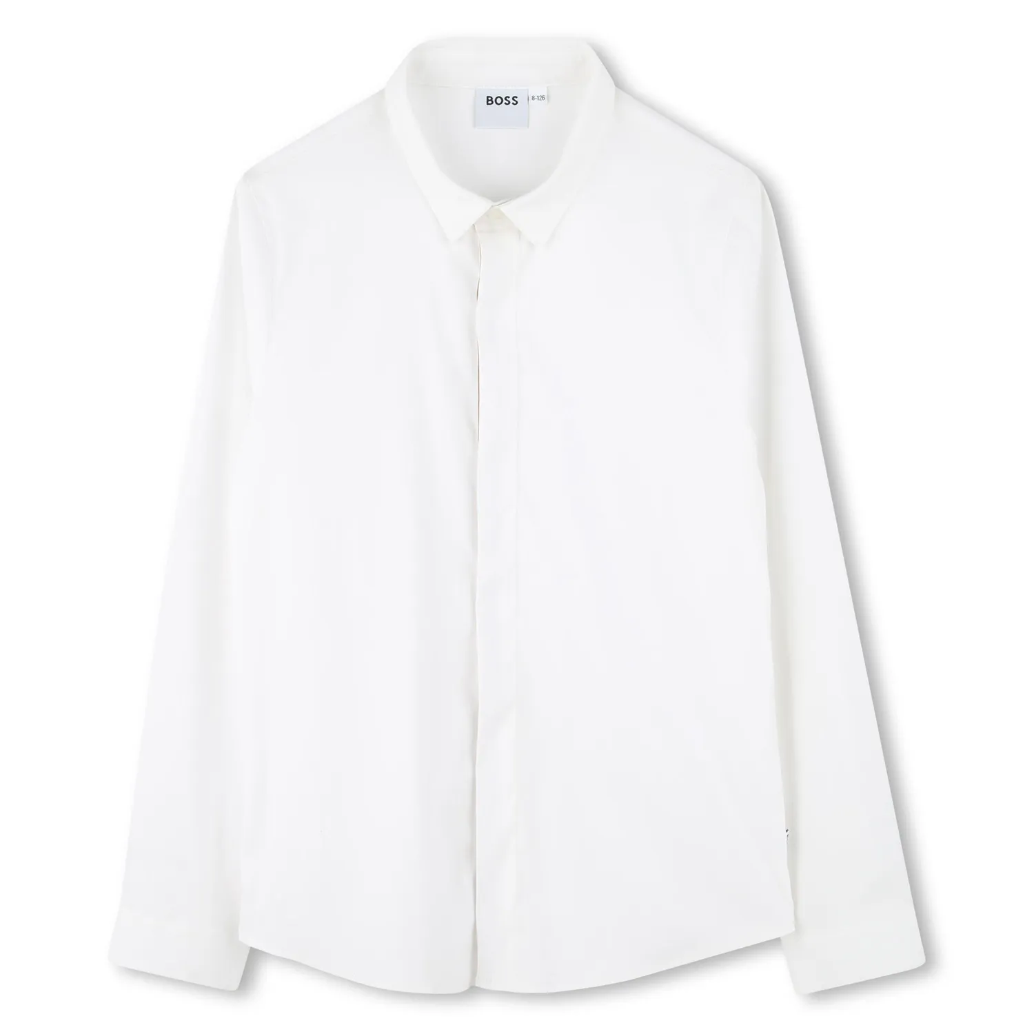 WHITE SHIRT LONG SLEEVE BUTTON PLACKET FRONT / J52010-10P