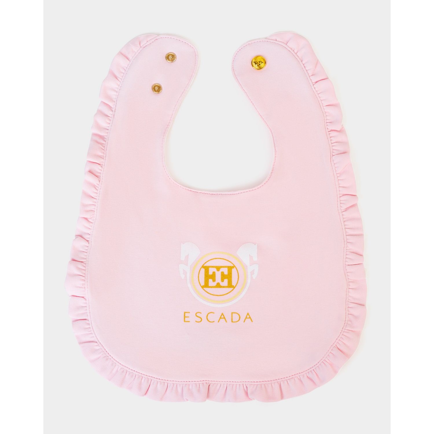 PINK BIB RUFFLE TRIM ESCADA LOGO / 74221-802