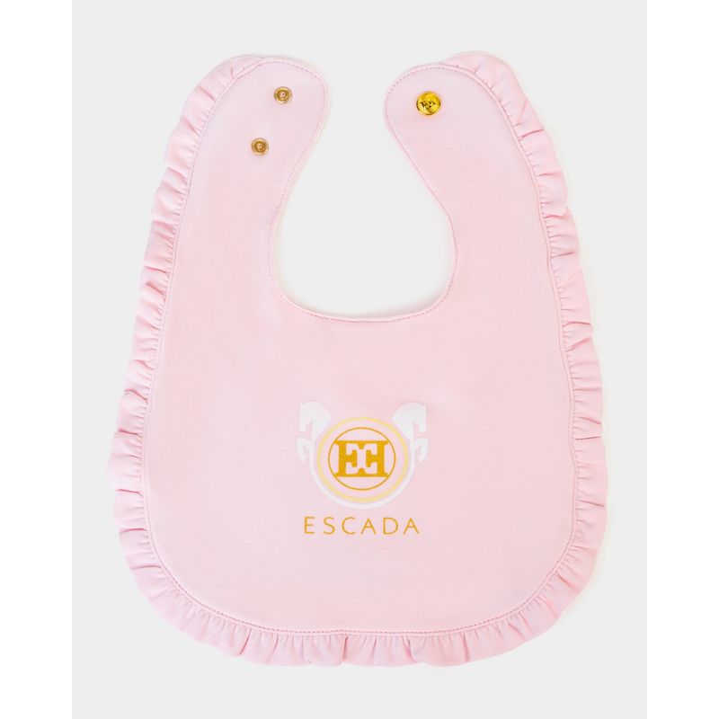 PINK BIB RUFFLE TRIM ESCADA LOGO / 74221-802