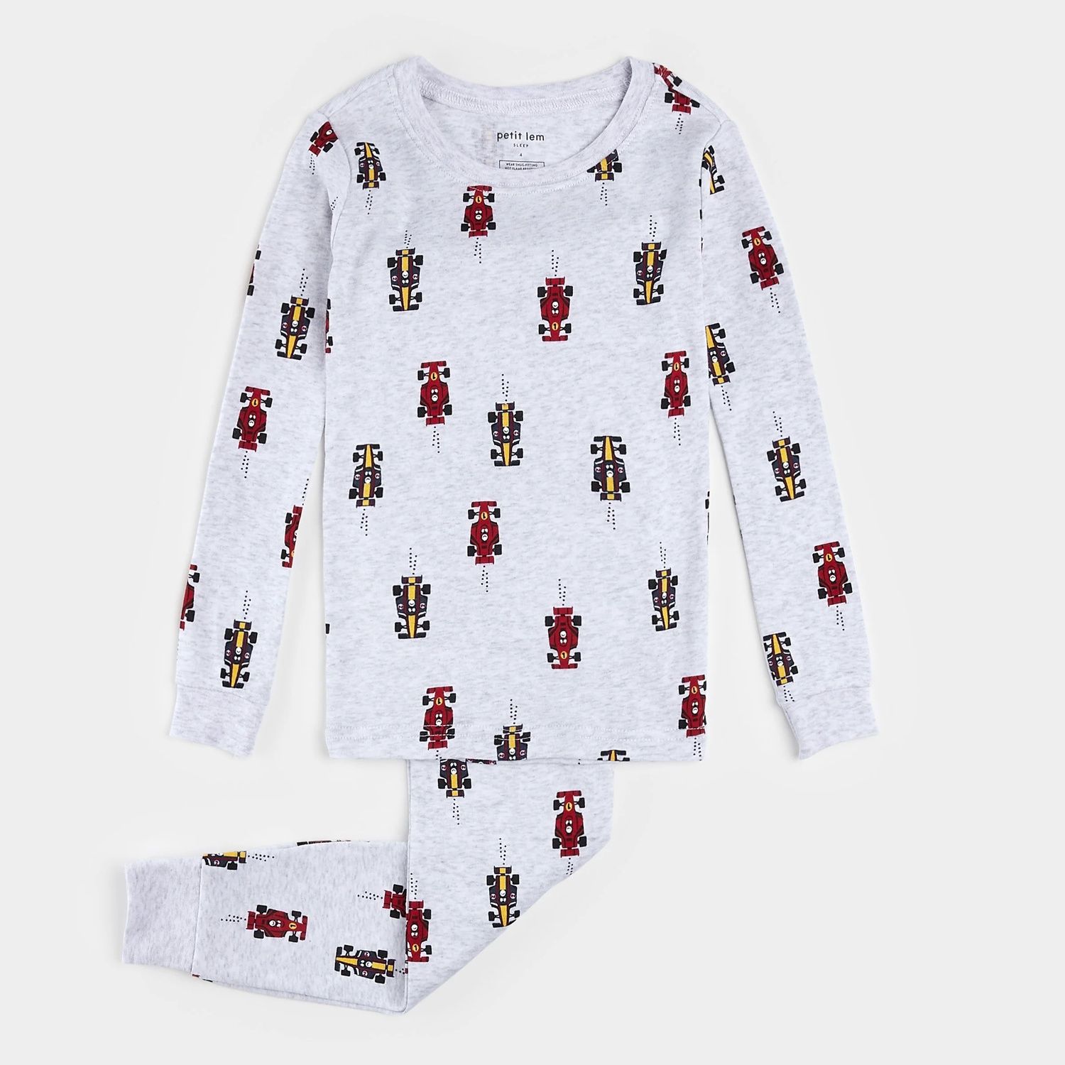 HEATHER GREY 2PC PYJAMA RACECAR PRINT / 25SRS15Q07K
