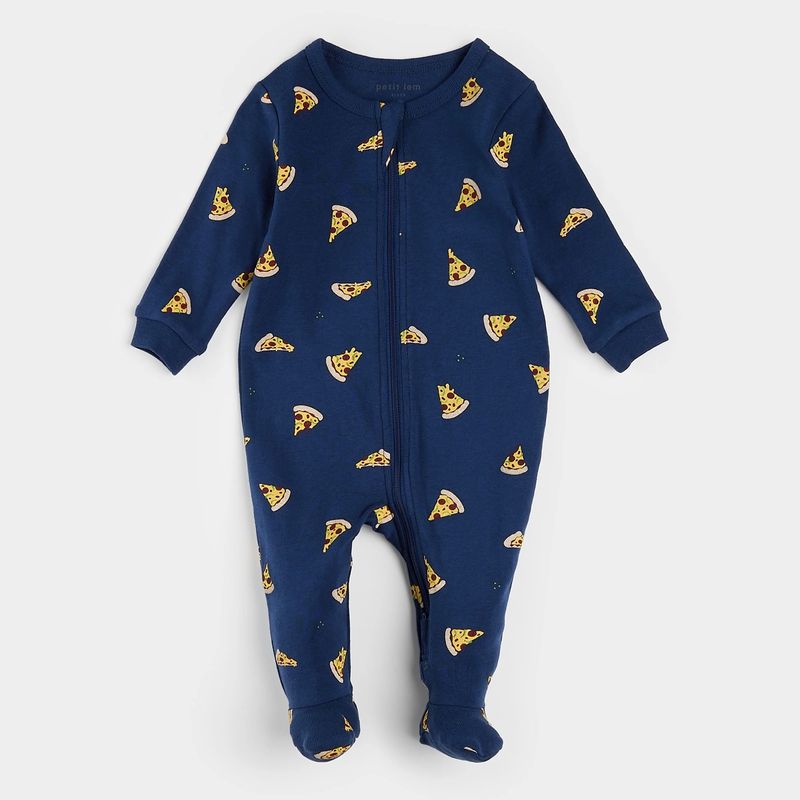 ROYAL BLUE SLEEPER PIZZ SLICES PRINT 2WAY ZIPPER / 25SRS15P06B