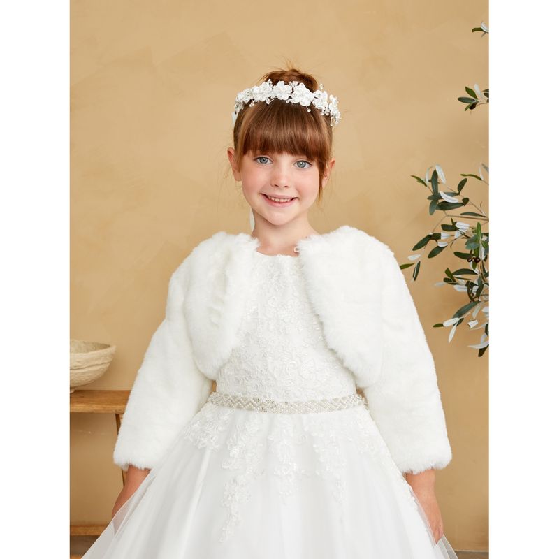 IVORY FAUX FUR JACKET / 7914