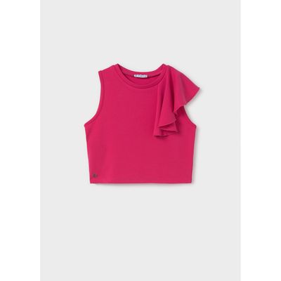 DARK PINK TANK TOP WITH FLOUNCE / 6034-010