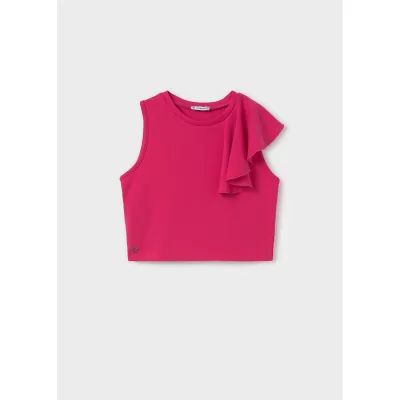 DARK PINK TANK TOP WITH FLOUNCE / 6034-010