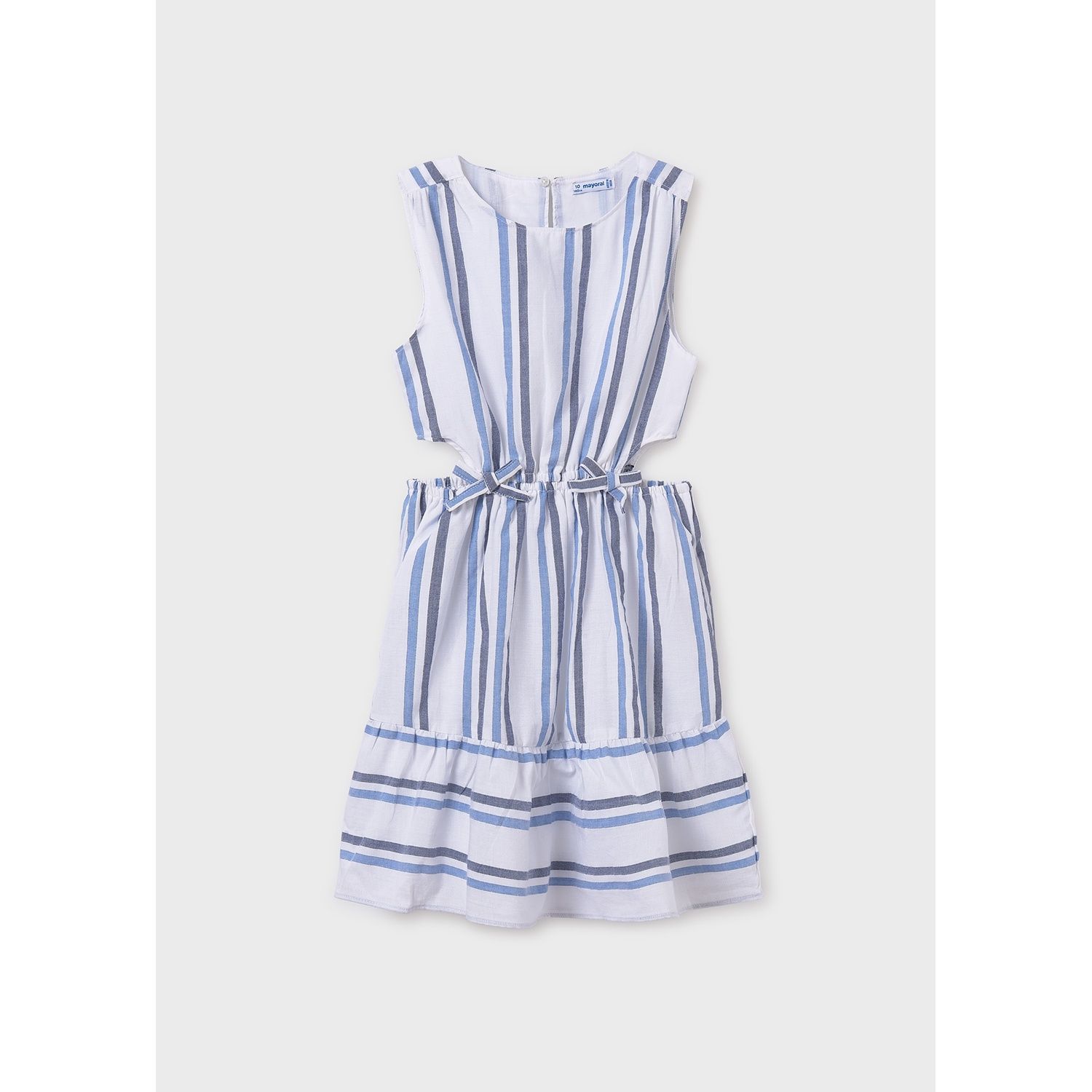 STRIPED BLUE & WHITE DRESS CUTOUT SIDES / 6982-062