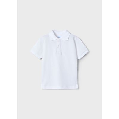 WHITE POLO TOP BASIC SHORT SLEEVE / 150-16