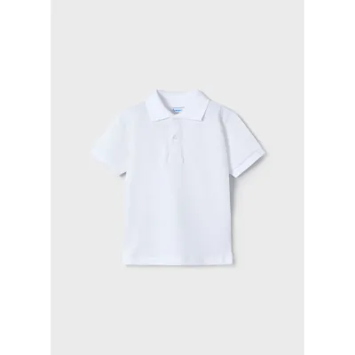 WHITE POLO TOP BASIC SHORT SLEEVE / 150-16