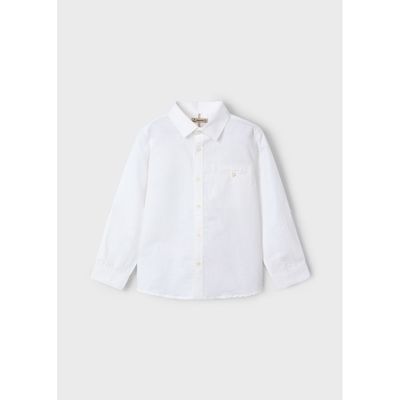 WHITE LINEN SHIRT LONG SLEEVE / 3121-049