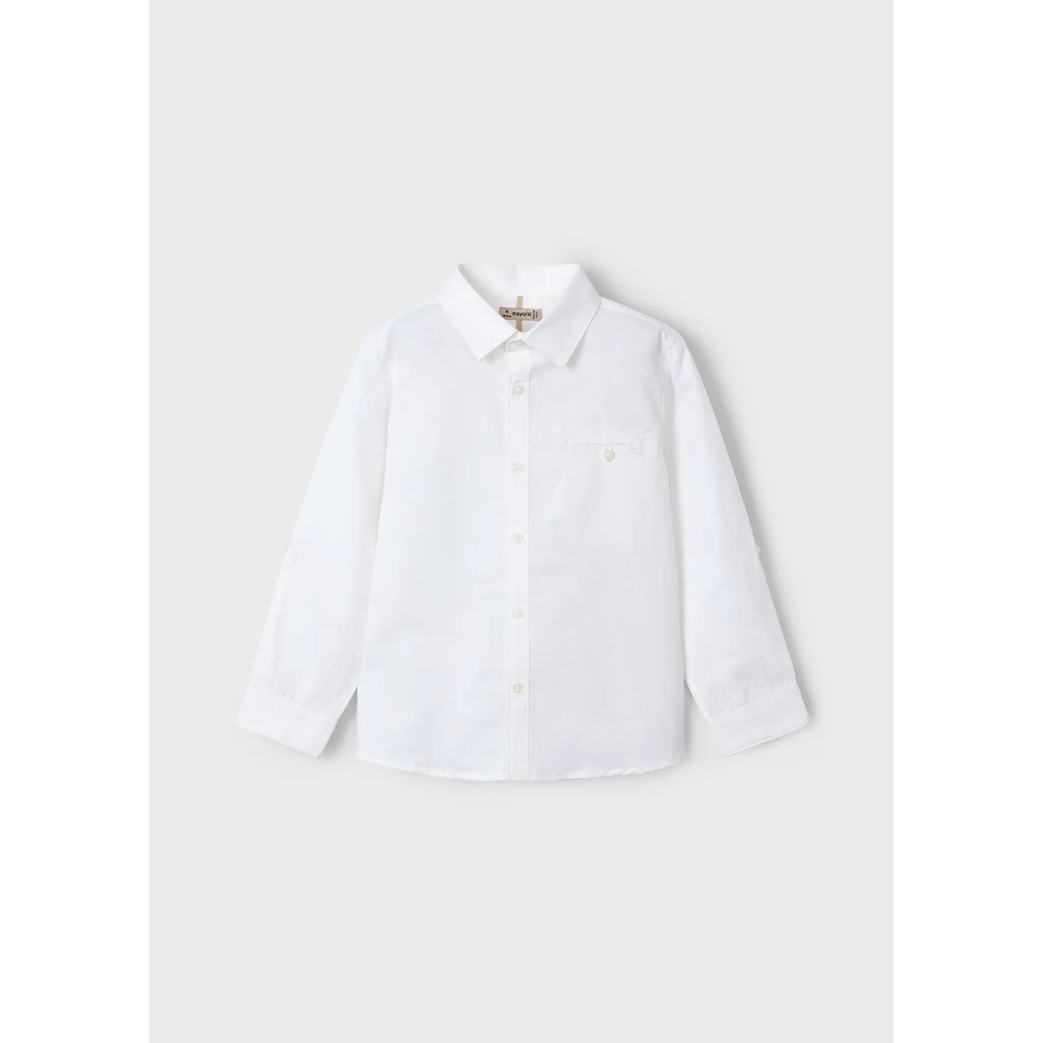 WHITE LINEN SHIRT LONG SLEEVE / 3121-049