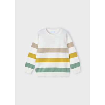 STRIPED SWEATER WHITE YELLOW & GREEN LONG SLEEVE / 3366-096