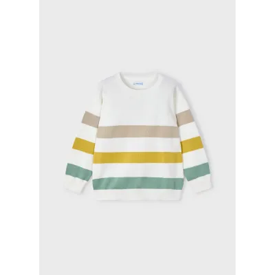STRIPED SWEATER WHITE YELLOW & GREEN LONG SLEEVE / 3366-096