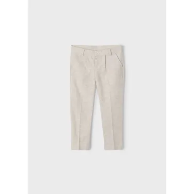 BEIGE LINEN DRESS PANT CHINO TAILORING / 3563-053